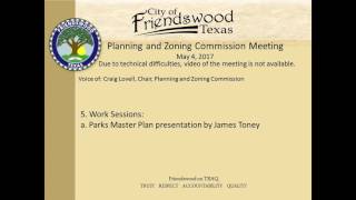Planning and Zoning Commission Meeting-May 4, 2017