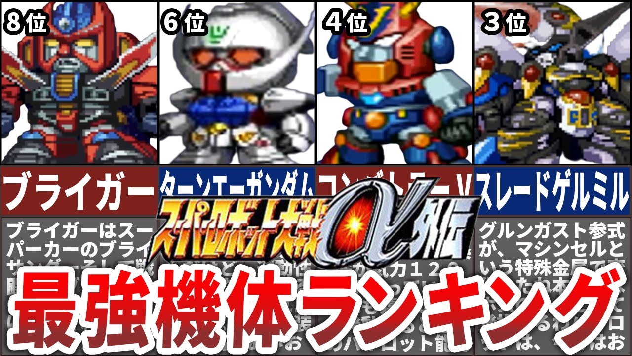 【TOP10】スーパーロボット大戦α外伝最強機体ランキング