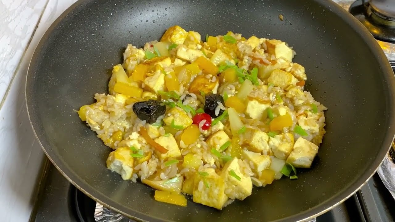 How to make a Tofu Pineapple Fried Rice in K Style? 두부 🍍파인애플 탕수는 어떻게