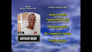 Barthelmy Isidore ~ Long Obituary