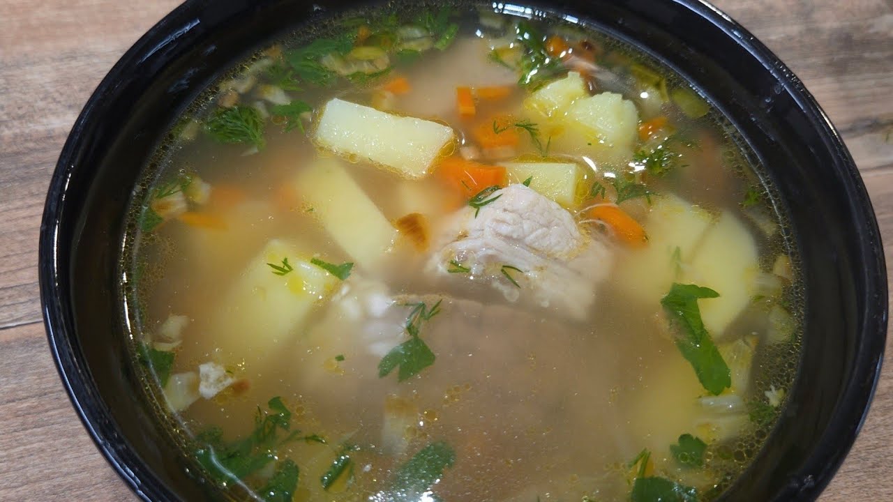 Chicken soup recipe. Homemade soup with spring chicken.