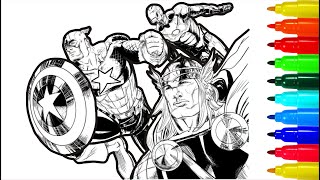 The Marvel Iron Man Captain America Thor Coloring Pages