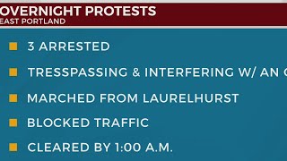 3 arrested in overnight protest