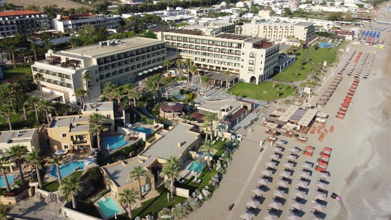 Hotel Aquila Rithymna Beach von oben. Kreta Juni 2023