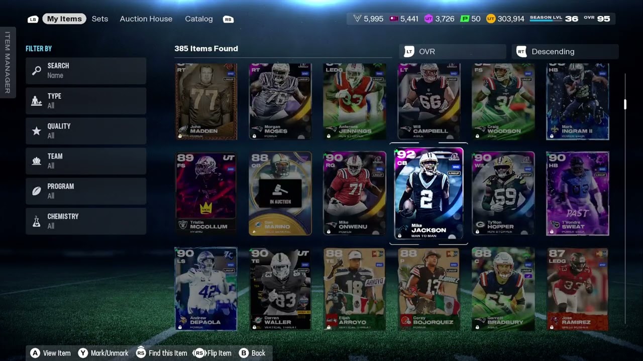 Madden 26 -Season 5 95 overall New England Patriots Theme grind hard, selling players 