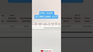 SSC CPO 2025 SCORECARD OUT | CPO SCORECARD #CPO #ssccpo