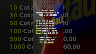 JSCP DA AÇÃO #ITUB3 - QUANTO VOCÊ GANHARÁ? #itau #bolsadevalores  #investimento #ações #bancoitau