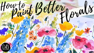 LIGHTEN your MOOD by painting some EASY WATERCOLOR FLOWERS  full tutorial real time!