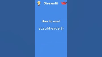 4 Streamlit tutorial St subheader
