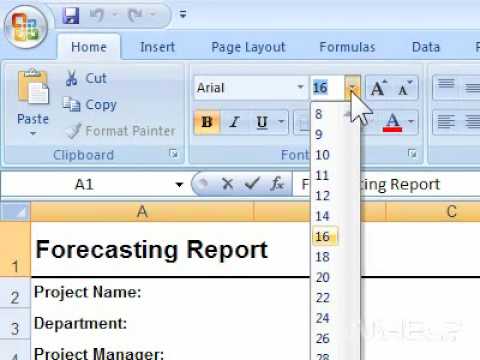 How to change the font size of selected cells