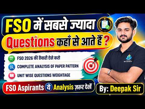 FSO 2026 में क्या पढ़ें? | Unit-Wise Question Weightage & Paper Pattern Analysis