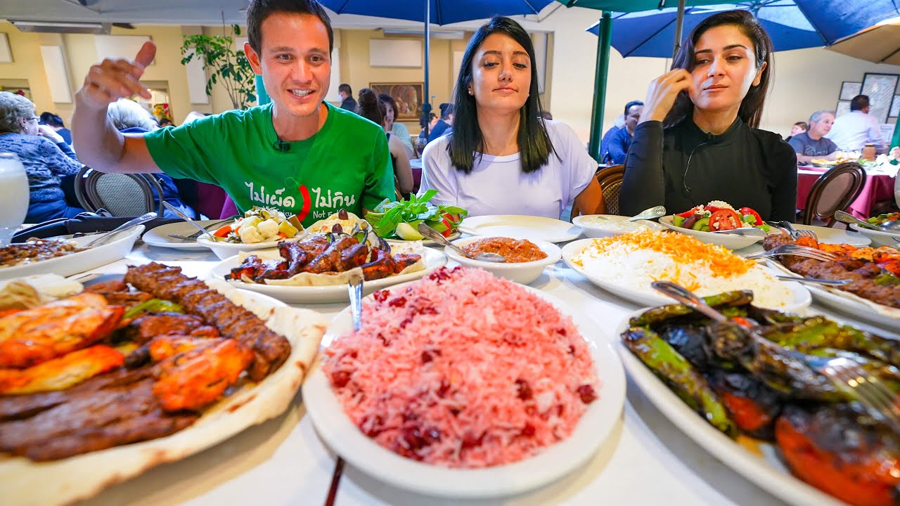 ⁣Huge Iranian Food Tour!! INSANE KEBABS + Cherry Rice!! | Best Persian Food in Los Angeles!!