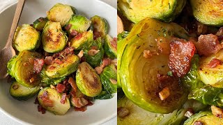 Easy Bacon BRUSSELS SPROUTS You'll Love (Even if you don't like Brussel Sprouts) #shorts