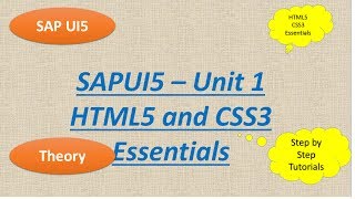 HTML5 Foundations for SAP UI5 - Unit 1: Foundations for HTML5 and CSS3: Theory