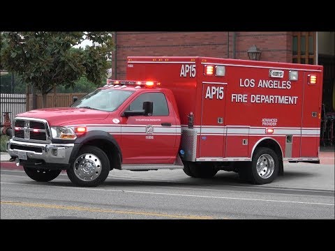 LAFD Advanced Provider 15 ambulance responding