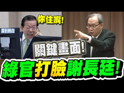 關鍵畫面！綠官打臉謝長廷！立法院質詢現場！鄭正鈐、洪孟楷VS原能會主委謝曉星