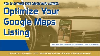 Optimize Your Google Maps Listing