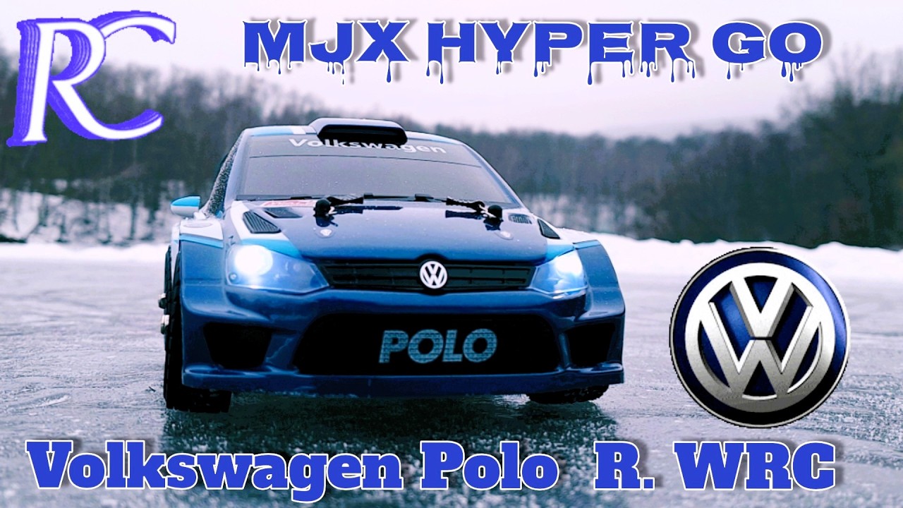 RC MJX Hyper GO Volkswagen Polo R WRC scale 1/14 driving on ice