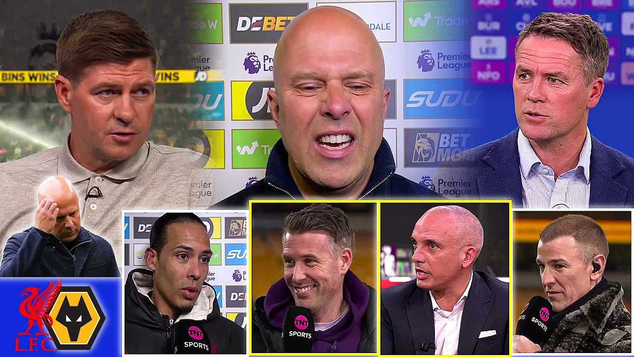 Wolves vs Liverpool 2-1 Steven Gerrard Goes Crazy Over Loss 🤬 | Arne Slot & Van Dijk reaction
