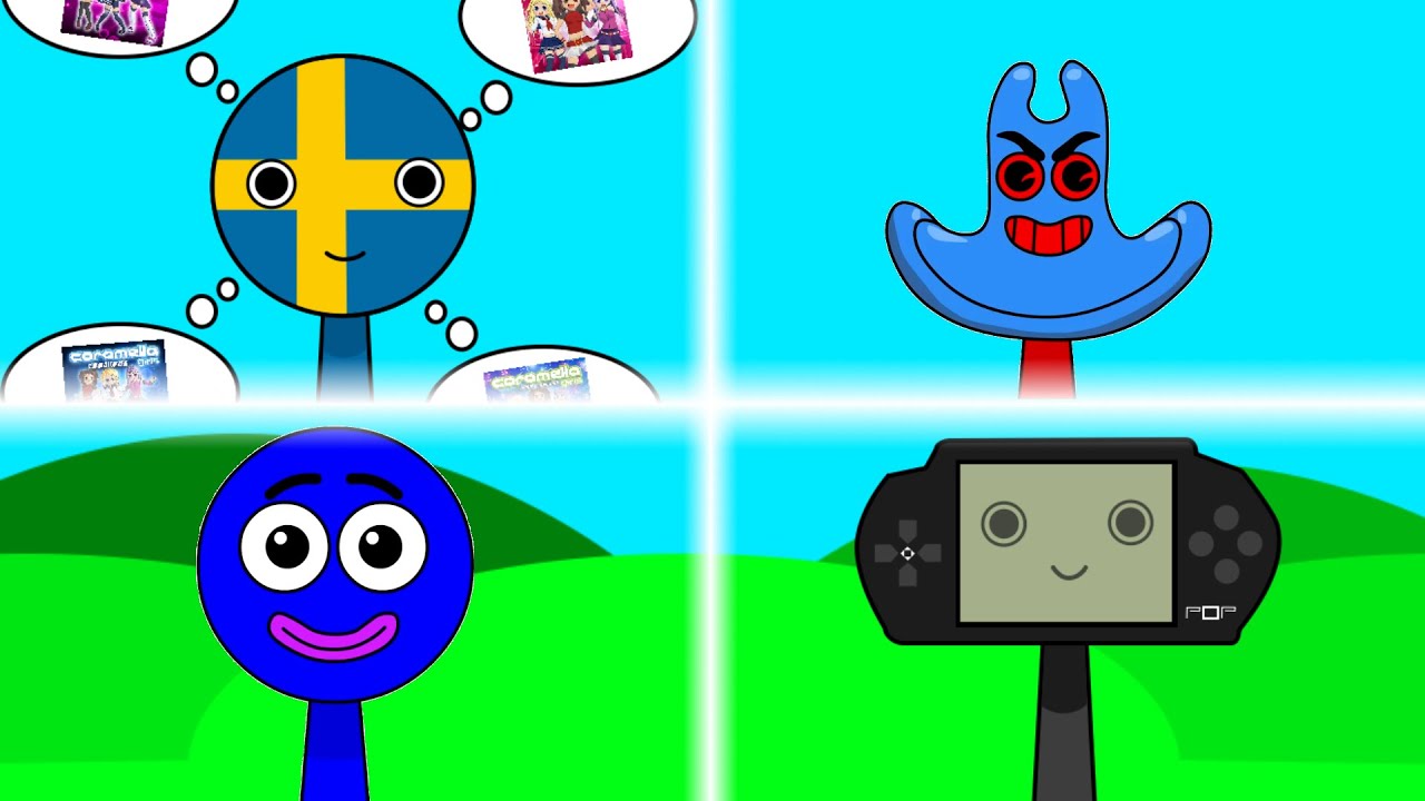 My Sprunki OC Quadparison 1 (Sweden, Man Ray, Circle, POP Station)