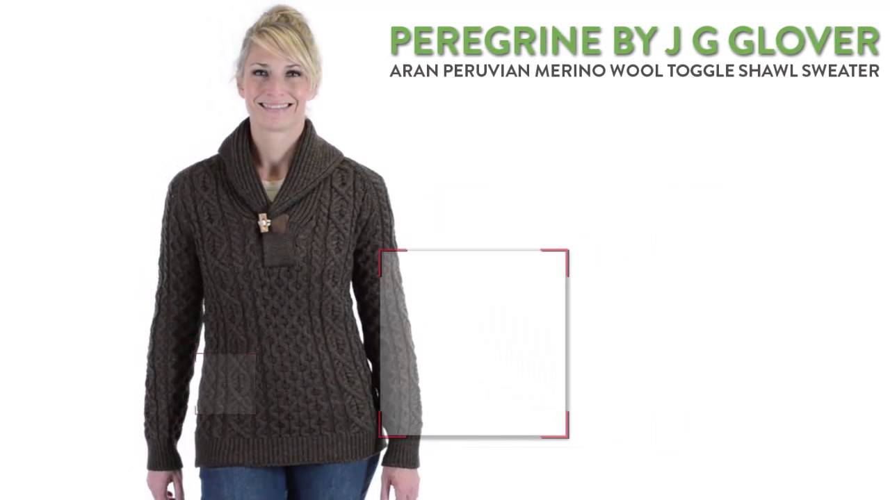 Peregrine by J.G. Glover Aran Shawl Sweater - Merino Wool (For Women)