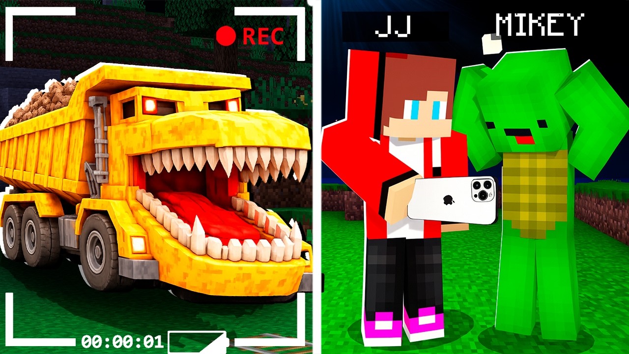 Mikey and JJ got DUMP TRUCK on a SECRET CAMERA ! - in Minecraft Maizen