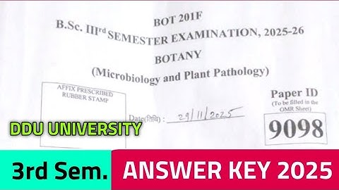 Botany 201F Answer Key 2025 | BOT 201F Answer Key 2025 | Microbiology And Plant Pathology Answer Key