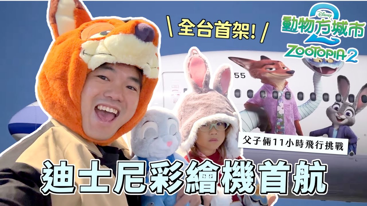 夢想成真！「台灣第一架」迪士尼飛機首航，華航「動物方城市2」彩繪機 ，限定備品全都是Zootopia｜彼得爸與蘇珊媽