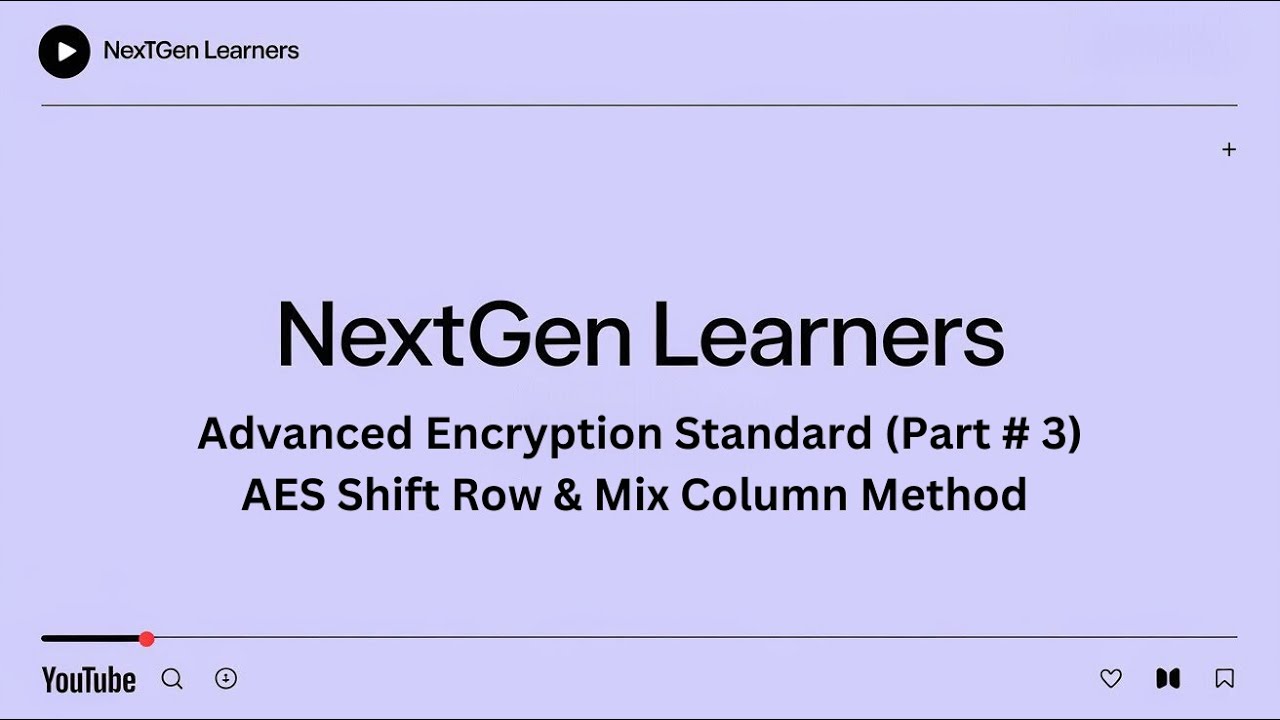 Information Security | AES Shift Row & Mix Column Method | Advanced Encryption Standard Part # 3