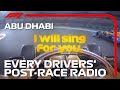 Post-Race Radio From Every Driver | 2020 Abu Dhabi Grand Prix