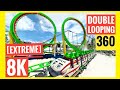 8K Rollercoaster VR 360°- POV 3D Video Split Screen SBS 360 Looping Christmas Elf Ride night