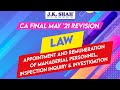 Corporate and Economic Laws | Appointment, Remuneration of MP, Inspection, Inquiry and Investigation