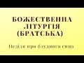 Божественна Літургія. Неділя про блудного сина.