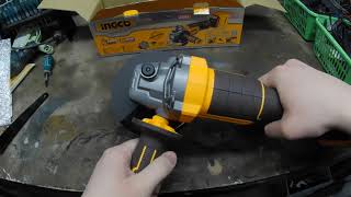 Ingco CAGLI211156 Cordless Angle Grinder Assembly and Test Run