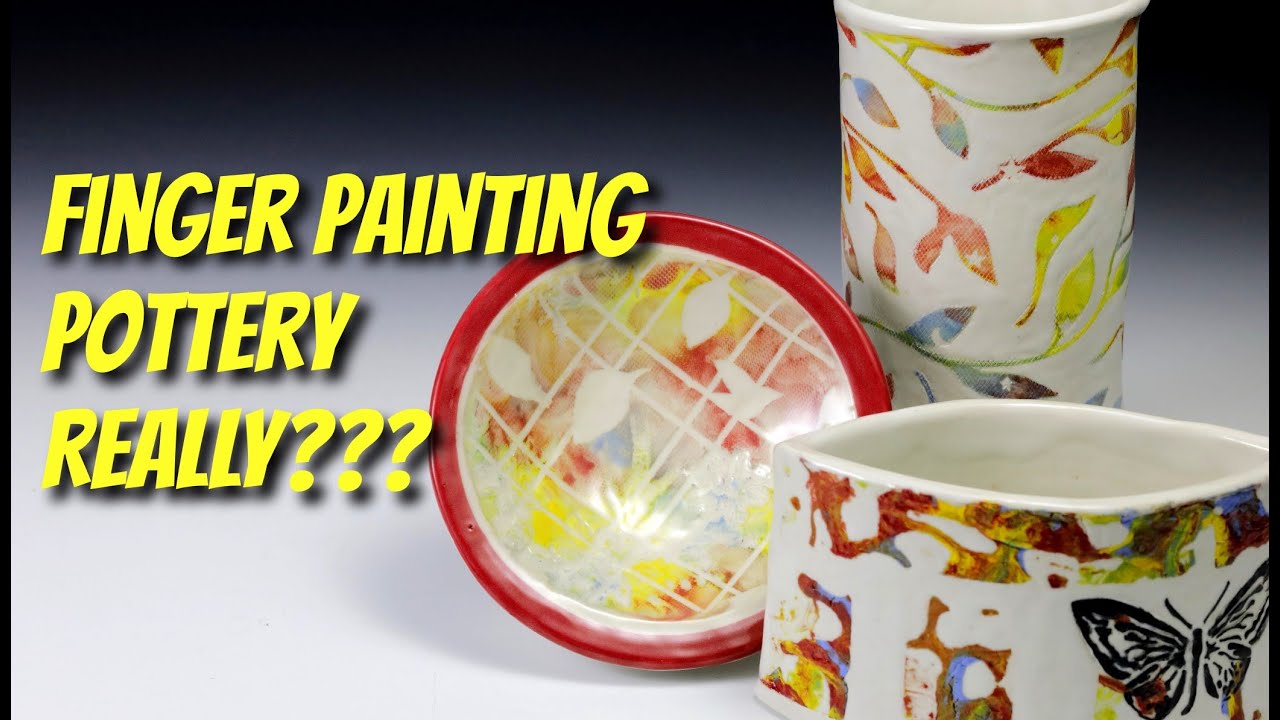 Finger Painting on Pottery! EASY Decorating Ideas for Your Pottery! 
