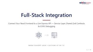 Lecture 47 (Part-1) Full-Stack Integration - MERN Backend