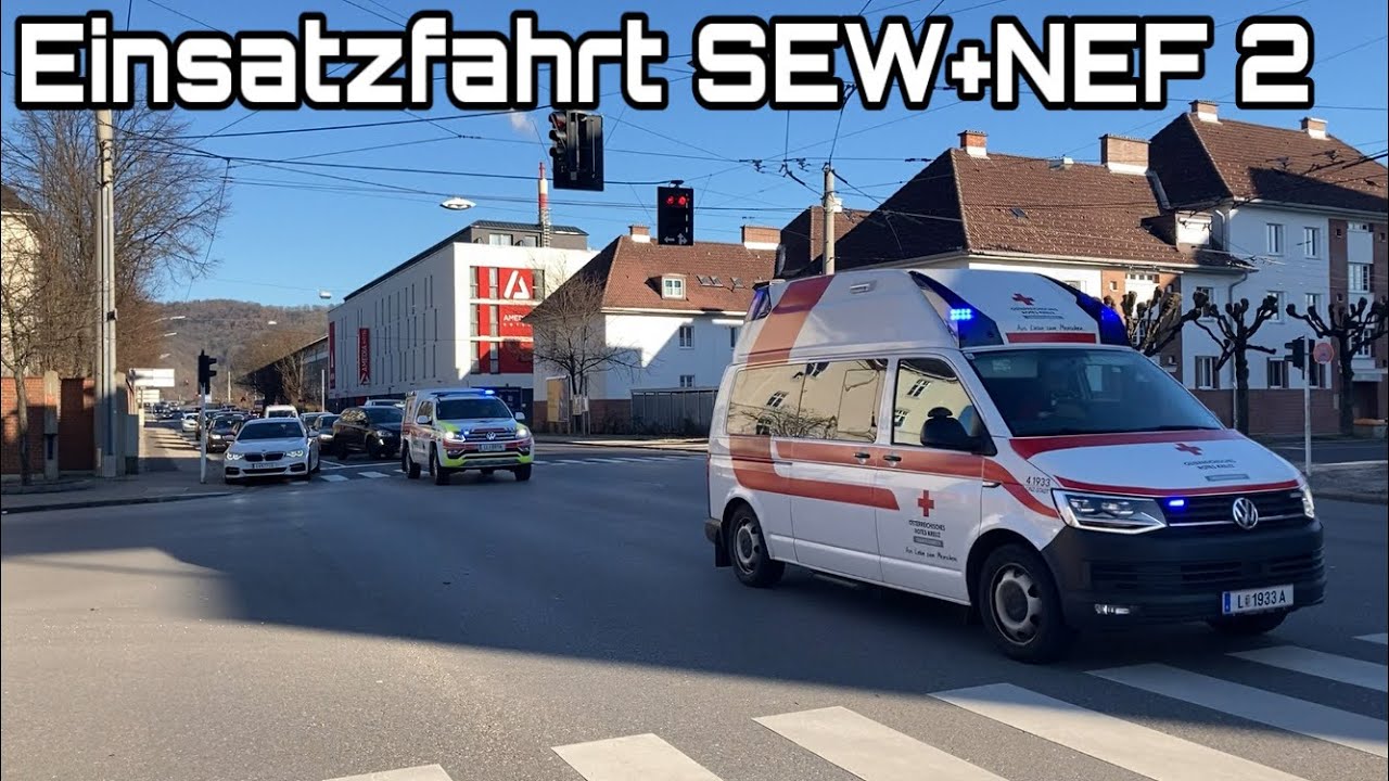 Einsatzfahrt SEW NEF 2 Rotes Kreuz Linz YouTube