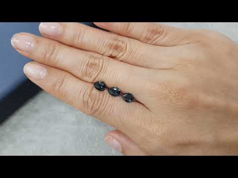Set of cobalt blue spinels in pear cut 2.02 carats, Tanzania Video  № 1