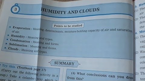 Std. 8 Geography Lesson 3 Humidity and Clouds Digest
