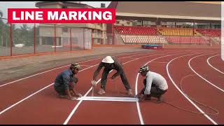 How to make an athletic track using Spray on System.