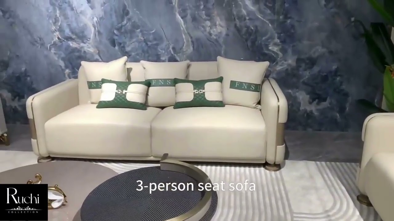 1-2-3 Living Room Leather Sofa Set | RuchiCollection Product ID:- SB01485