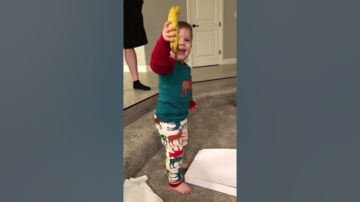 Two-year-old gets a banana for Christmas