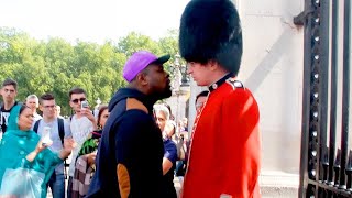 he tried to mess with a royal guard..