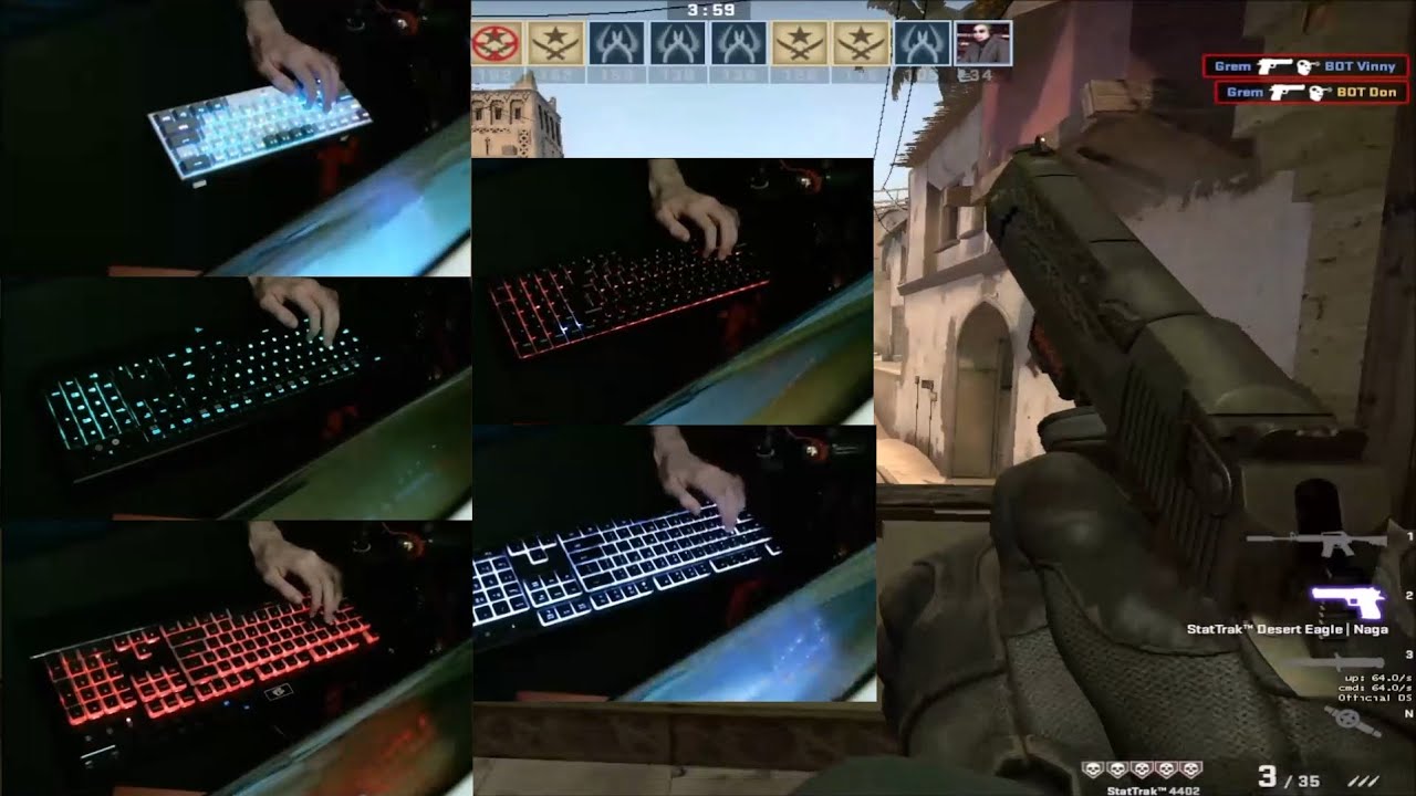 CS:GO Deathmatch with Five Different Keyboards - YouTube