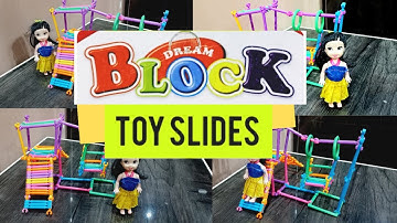 How To Make Toy Slide and Swing With Stick Block Smart Stick Toys (Dream Block) #kidsslide