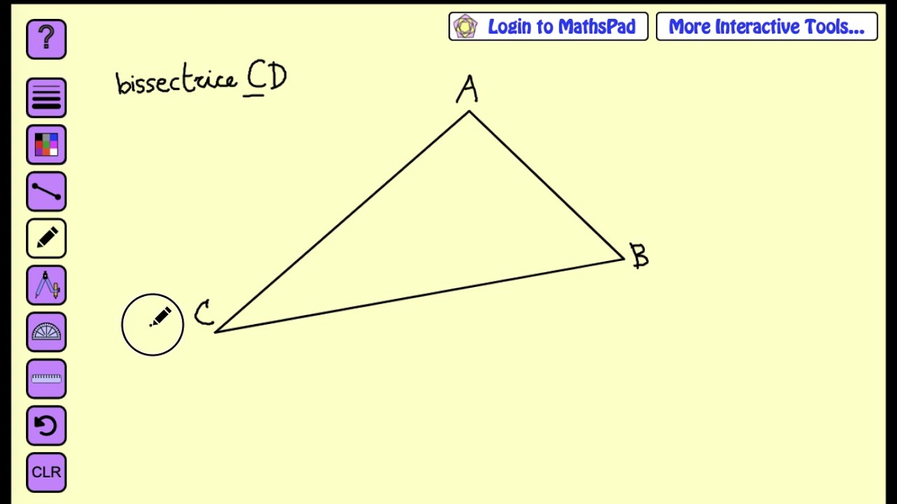De bissectrice van een driehoek tekenen
