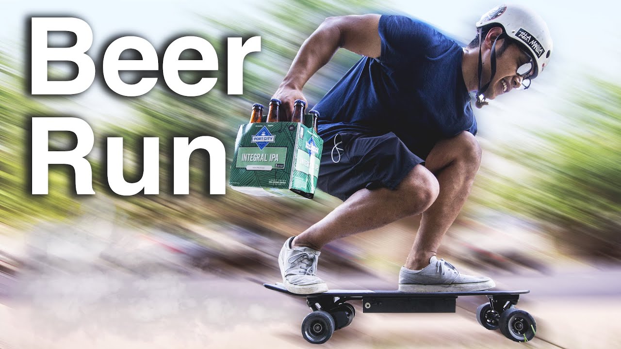 High Speed Electric Skateboard Beer Run - ESKATE AND CHILL Episode 7