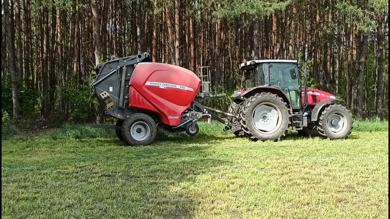 🔥Belowanie trawy na kiszonkę.🔥Massey Fergusson 5711 i prasa Massey Fergusson RB 4160V w akcji. cz.1