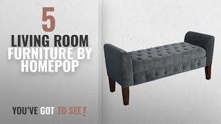 Top 10 Homepop Living Room Furniture [2018]: HomePop Velvet Storage Bench Settee Gunmetal https://clipadvise.com/deal/view?