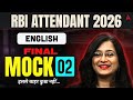 RBI Office Attendant English Class | RBI Attendant 2026 English | English Mock Test 2 by Kinjal Mam